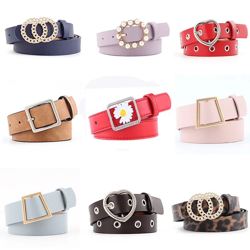 

Fashion Women Belts Luxury Brand PU Leather Belt Casual Solid Color High Quality Female Waist strap Black Waistband Jeans Dress