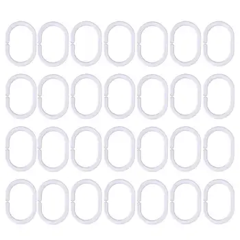 

72 Pcs C-shaped Shower Curtain Hooks Transparent Bath Drape Loop Plastic Rings Glide Rings Hanger Supplies