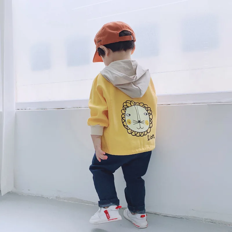 INS Hot Selling Autumn New Style Kids' Overcoat Hooded Cotton Cloth Trench Coat Men And Women Treasure Childrenswear Cartoon Car