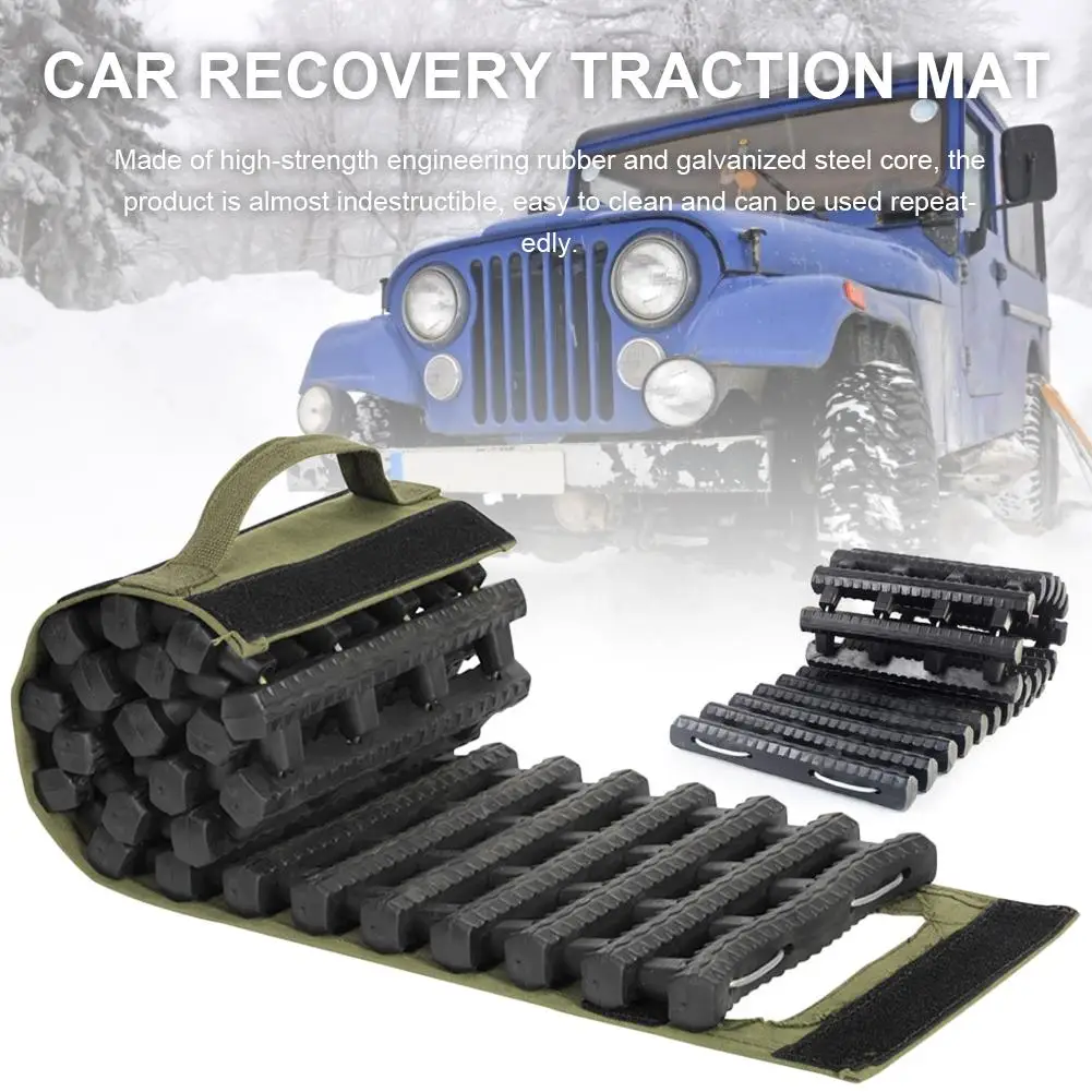 Recovery Traction Mat Portable Emergency Track Tire Ladder Car Recovery Indestructible Traction Mat For Ice Snow Sand Off-road