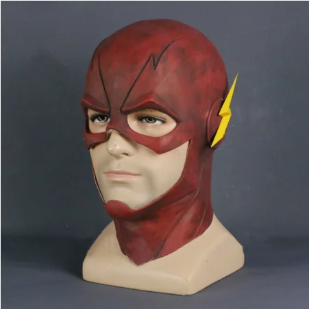 Black The flash masks Masque Superhero Cosplay Allen Helmet Prop Movie Red and Yellow Latex masks - Цвет: Black
