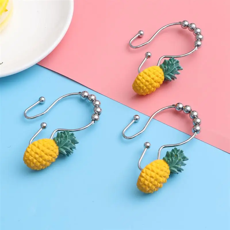 12pcs Stainless Steel Back Door Hooks Pineapple Double Hooks Towel Hook for Kitchen Bathroom Dormitory Home