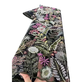 

2020 latest africa lace high quality lace fabric with stones african fabric nigerian lace fabric high quality lace