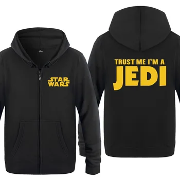 

Zipper Hoodies Men Star Wars TRUST ME I AM A JEDI Mens Hoodie Fleece Long Sleeve Man Jacket Sweatshirt Tracksuit Oversized Coat