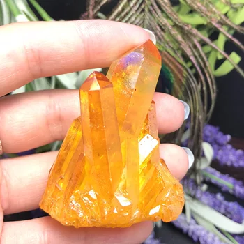 

Beautiful Aura Crystal Cluster Angel Aura Titanium Quartz Crystal Specimen Minerals Reiki Healing Chakra