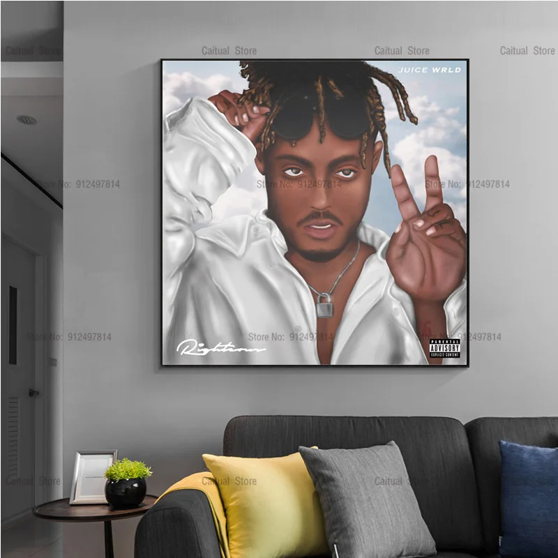 New Juice WRLD Fighting Demons Music Star Album Cover Song Canvas Painting Poster Prints Wall Picture Art Living Home Room Decor 