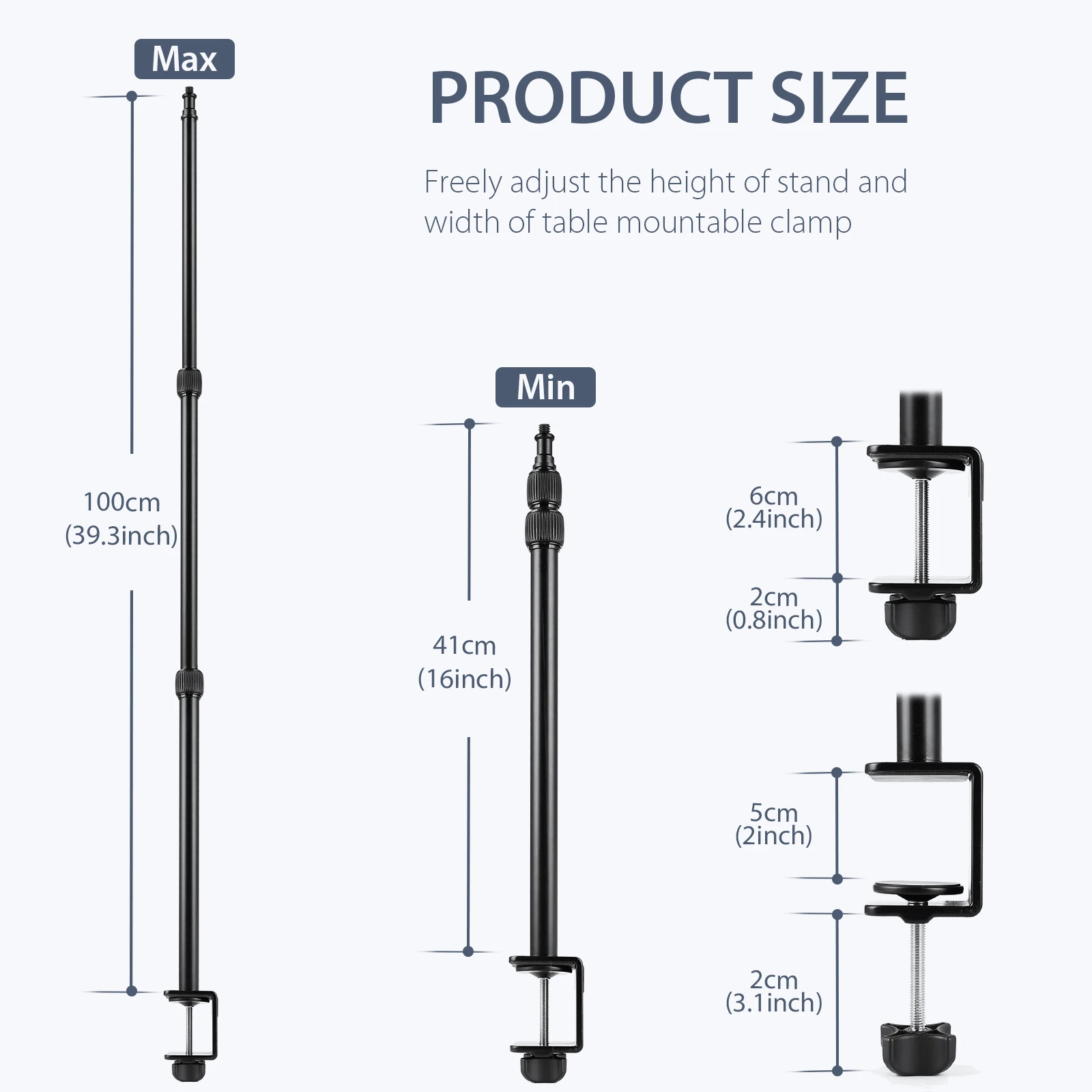 Desk Mount Stand Tabletop C-clamp Mount 
