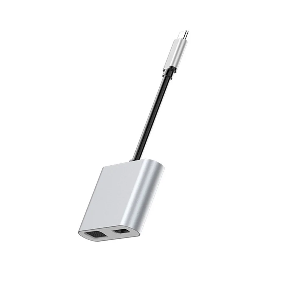 4 в 1 USB C 4k VGA быстрое зарядное устройство алюминиевый сплав ноутбуки конвертер PD домашний тип-c к HDMI адаптер аудио серый видео