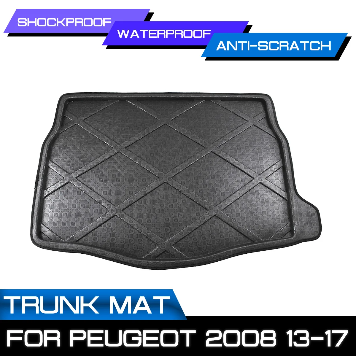Car Floor Mat Carpet Rear Trunk Antimud Cover For Peugeot 2008 2013