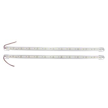 

2 Pcs Aluminum Alloy Rigid LED Strip Rod Light Waterproof 12V 50CM Warm White