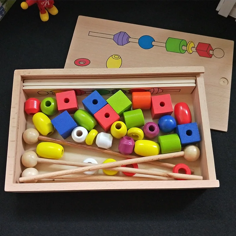 

QZM Educational Beaded Box Stick Bead Game Kindergarten in Primary Class Toy Gift Intelligence Hands-on Brain