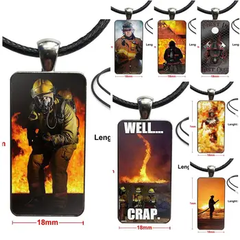 

For Women Firefighter Fireman Helmet Flame Fashion Necklace Handmade Rectangle Shape Choker Necklace Jewelry Multi Designs