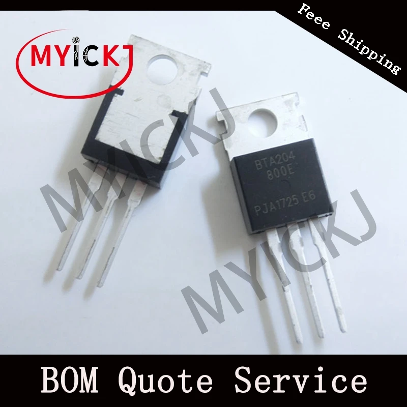 

10PCS BTA204-800E TO-220 Three quadrant triacs guaranteed commutation IC Chip
