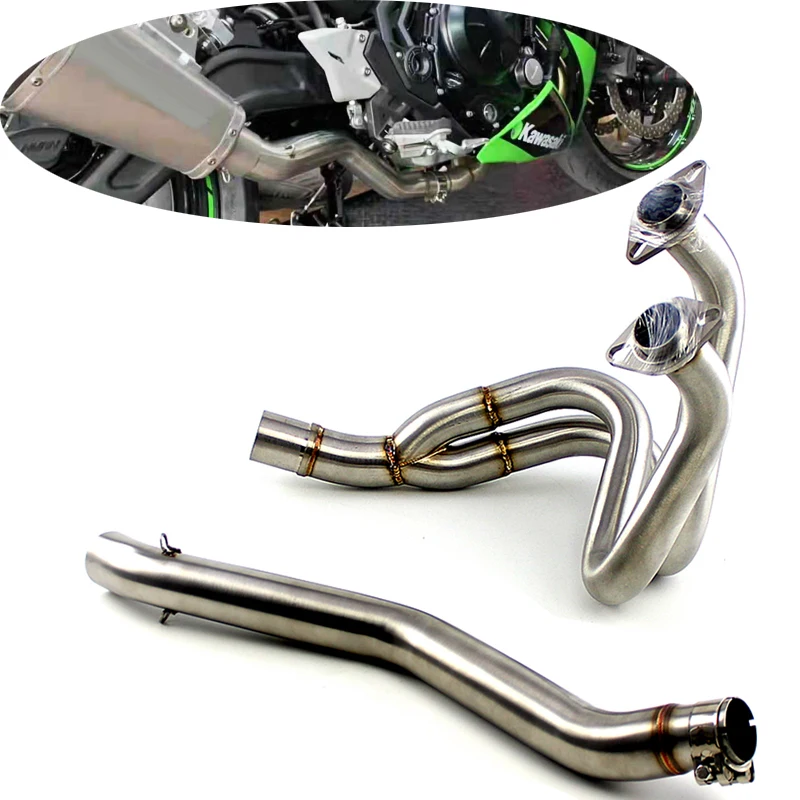 Motorcycle Exhaust Muffler Front Middle Link Pipe Full System Accessories For Kawasaki Z650 Ninja 650 2017 2018 Slip-on 