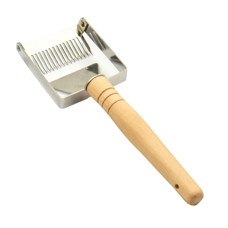 

HOT!! Wooden Handle Needle Honey Knife Sparse Shovel Cutter Honey Scraper Bee Shovel Comb Uncapping Fork Beekeeping Tools