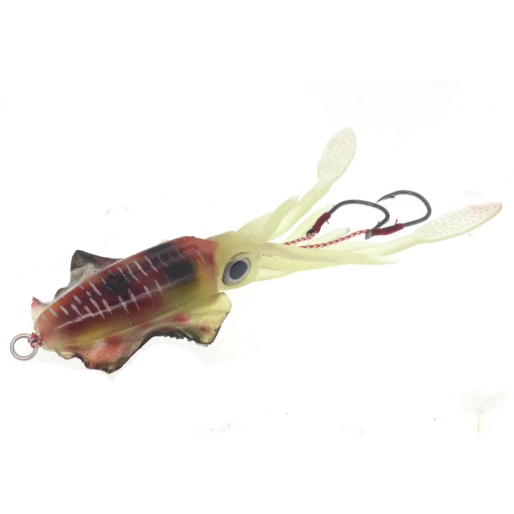 Bassland 15cm 60g Squid Fishing Soft Lure With Lead Jigging Hook Sea Fishing Boat Fishing Squid Octopus Baits Moray Tuna
