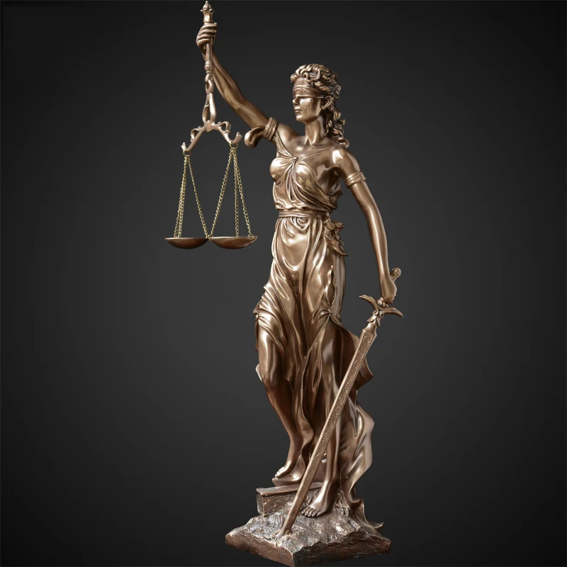 レトロ12インチの樹脂アンティークブロンズギリシャ正義の女神像フェア天使彫刻themis装飾品デスクトップ家の装飾のギフト Figurines Miniatures Aliexpress