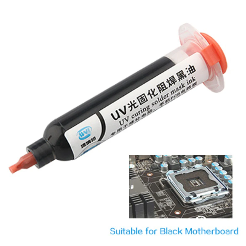 10CC Black UV Solder Mask Ink for PCB Circuit Board Protect Prevent Corrosive Arcing Soldering Paste Flux Oil