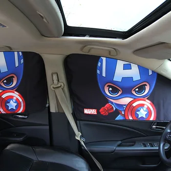 

1pcs cartoon marvel car curtains mesh on window cute spider-man captain america sunshades covers frame blinds for cars sun shade