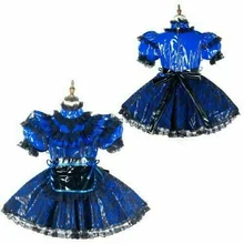 

PVC Lace Dlue Lockable Sissy Daby Mini Vinyl Dress CD / TV Customization