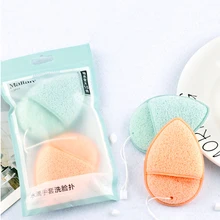 2 шт. губка для удаления макияжа, смывающаяся, очищающая, хлопковая, многоразовая, влажная губка, пуховка для лица, мягкое очищающее средство, инструменты