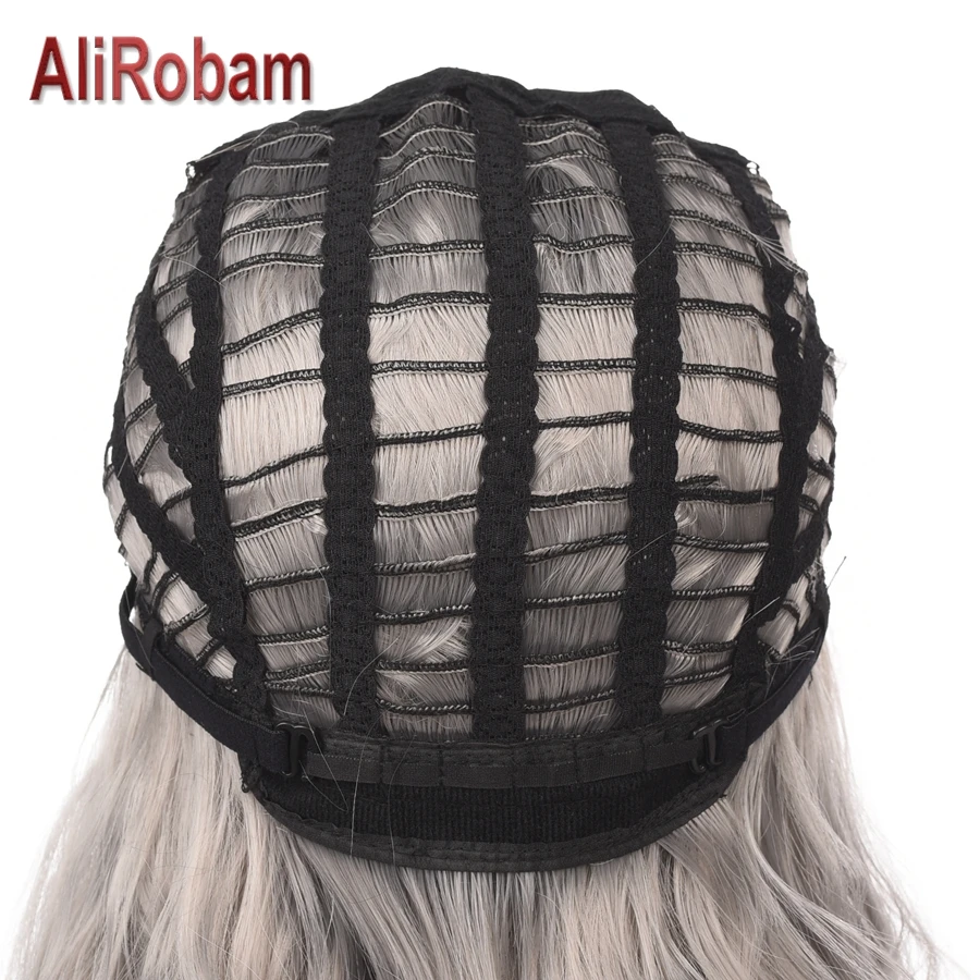 AliRobam парики из натуральных волн синтетические термостойкие волокна короткие волосы парики для белых/черных женщин черный серый темно-зеленый