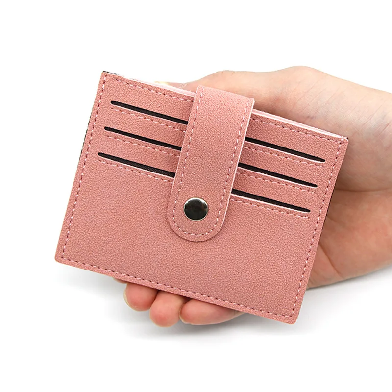 

Simple ladies coin purse card bag buckle wallet multi-card ID card holder