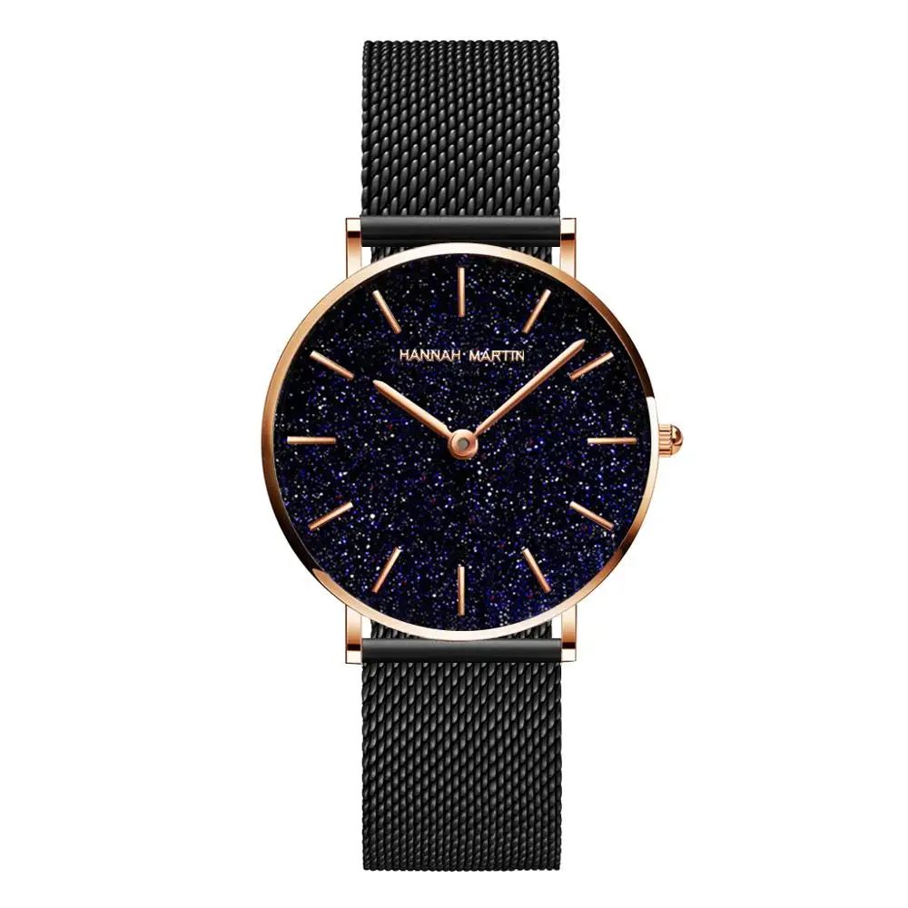 Women Watches New Flash Stars Stainless Steel Rose Gold Mesh Unique Simple Casual Quartz Waterproof Wristwatches Clock Hot Sale 6