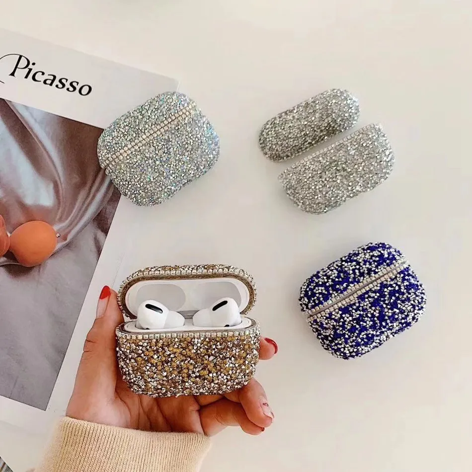 Luxury Glitter Hard Case for Apple Airpods Pro Diamond Rhinestone Accessory Cover AirPods Headset Crystal Bling Bag | Электроника
