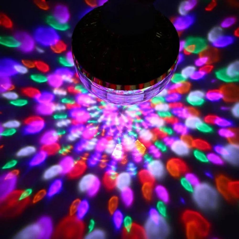 Ampoule stroboscopique rotative en cristal, E27, couleurs changeantes,  lumières de scène, de fête, lampe Disco, pour Bar, lampe LED Disco -  AliExpress