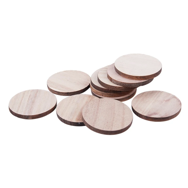 10 x Wooden Circle Shapes Plain Wood Craft Tags 50mm (5cm) Promotion | Дом и сад