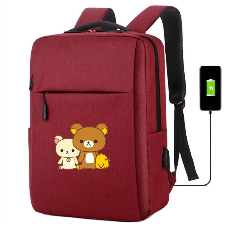 6 Детский рюкзак из парусины Rilakkuma, usb зарядка, школьные сумки, мобильный телефон, зарядка через плечо, сумка для ноутбука, дорожная сумка рюкзак - Цвет: 6