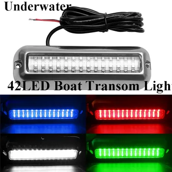 

Hot 42 LED Underwater Boat Transom Light Stainless Steel Under Water Pontoon Waterproof Lamp Marine Hardware Yacht Boat Parts
