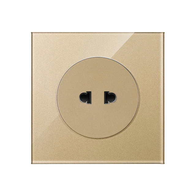 KAMANNI Frameless Grey Glass Panel Luxury Wall Rocker Light Button Switch Socket Led Indicator 2 Gang Controls 1/2Way New Design 2 Pin Socket