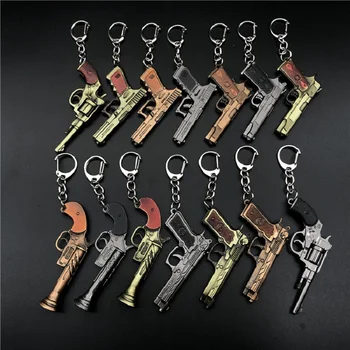 

New PUBG FPS Game Player Unknown Battle Grounds 3D Keychain Weapon Gun Car Revolver Eat Chicken Game Key Chain Men Car Key Ring