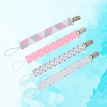 

4pcs Infant Pacifier Clip Baby Soother Modern Teething Clips Strap Leash Holder for Girls