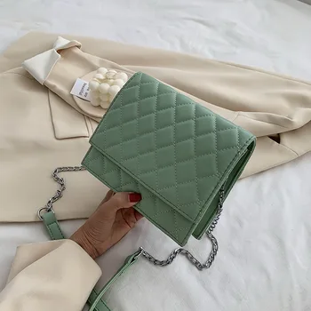 

Women's bag 2020 new wave Korean version wild one-shoulder slung fashion diamond chain small square bag
