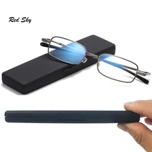 Складные очки для чтения Для мужчин Для женщин Портативный рогатки увеличительные очки With чехол Prescripition при дальнозоркости, металлические очки