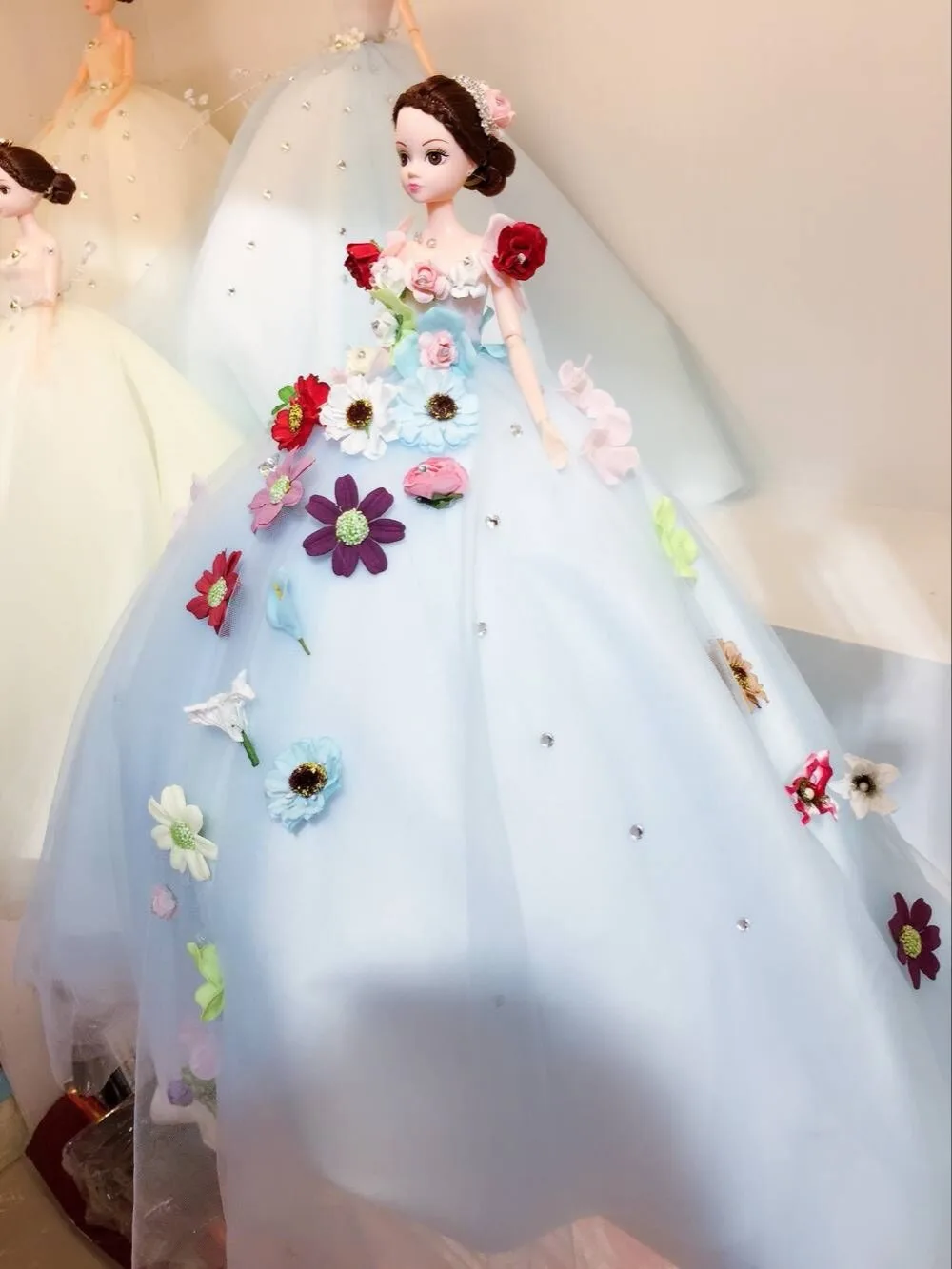 70cm Flower Fairy Doll With High Quality Handmade Wedding Dress Luxury Flower Princess Girl Child Present Decorative ornaments