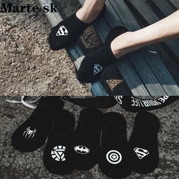 

superman funny socks men popsocket capitana marvel cerw meias summer Cotton Sock short corap Super hero socks cool cartoon