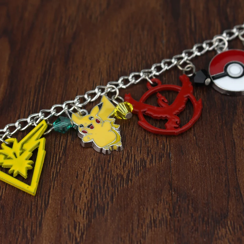 Аниме Покемон Шарм браслет Pokemon Go команда Мистик отвага инстинкт браслеты Пикачу для женщин модные ювелирные изделия аксессуары