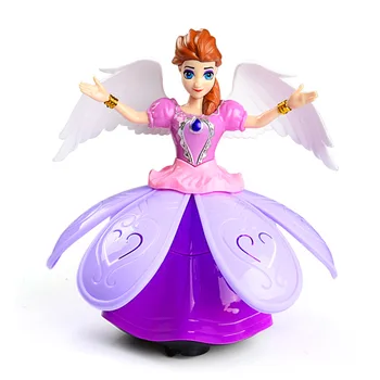 

girls princess frozen elsa Cartoon Action Toy Figures with light Rotatable Sound Figures Dolls Round lantern