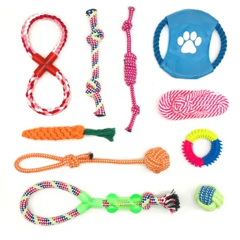 

10Pcs/Set Dog Toy Sets Chew Rope Toys for Dog Chewing Toys for Dog Outdoor Teeth Clean Toy for Big Dogs Puppy Dogs Accessories