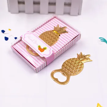

200pcs/lot Fast shipping Wedding Favors Party Favors Gift Gold Pineapple Bottle Opener