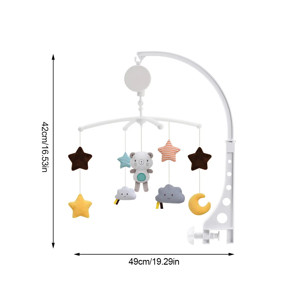 Baby Mobile Crib Bed Bell Toy Music Songs Rotary Baby Educational Toys Windup Bell Holder Arm 4