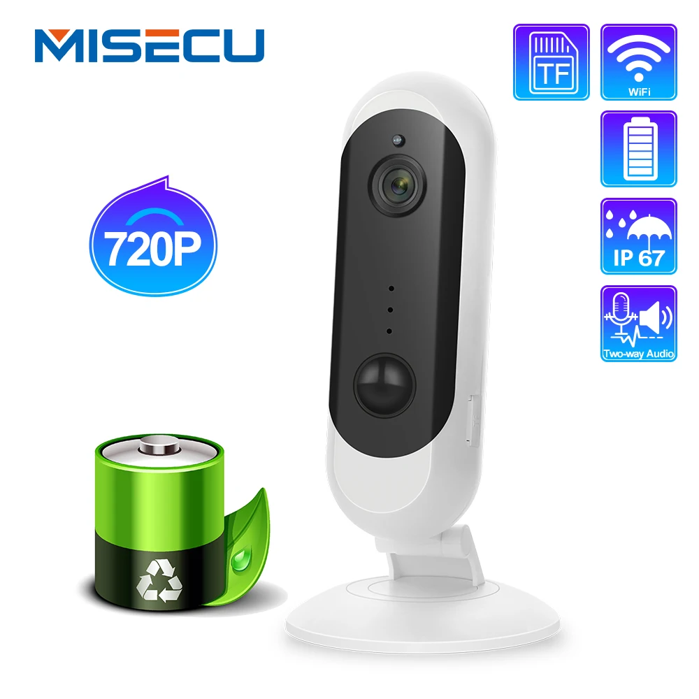 IP камера MISECU 720P аккумуляторная с поддержкой Wi Fi и функцией ночной съемки|Камеры