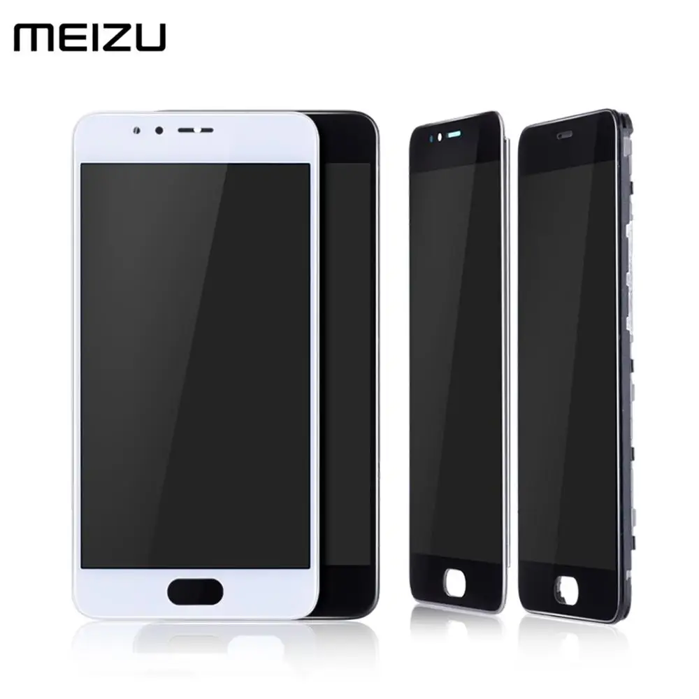 Цена Дисплей для Meizu M5S M612H font b LCD b font в сборе с тачскрином на рамке Оригинал 5.2 черный белый