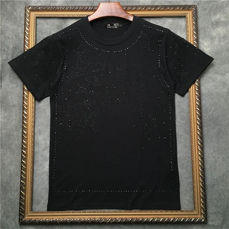 

PPFRIEND Summer New Unisex T-Shirt Men Women 100% Cotton Crystal Print Casual T shirt High Quality Male Tee PP19050