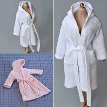 

Pink/White Color For Sale 1/6 Scale Unisex Hooded Bathrobe Clothes Set for 12 Inches Male/Female Action Figure