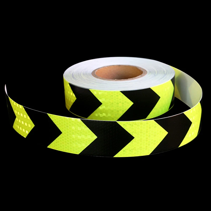 Safety Arrow Reflective Self Adhesive Warning Tape Sticker For Road 5cm 2" Width 